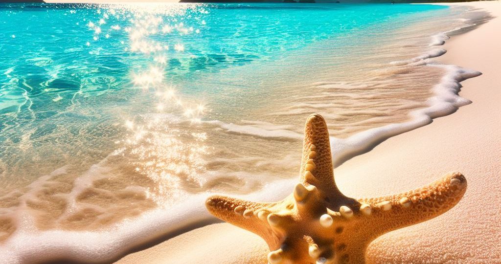 playa con estrella de mar
