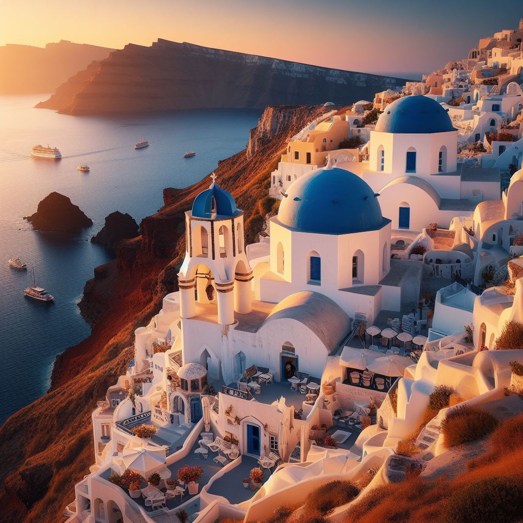 casas blancas en Santorini. Grecia